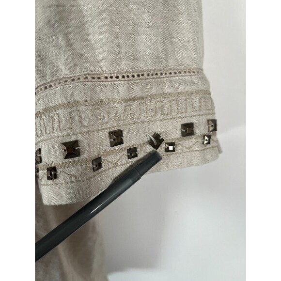 Catherines Linen Blend Cardigan Open Front Size 2x 22/24W Neutral Layers Office - Picture 7 of 7